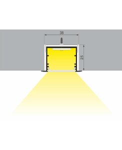 4 Meter LED Alu Profil Einbau breit 07 Silber eloxiert 30mm Serie Varia