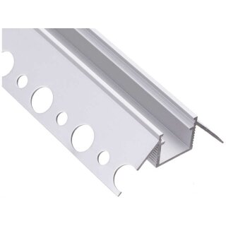 2 Meter LED Trockenbauprofil 270 Grad Silber eloxiert zum Einputzen 11,5mm ohne Abdeckung