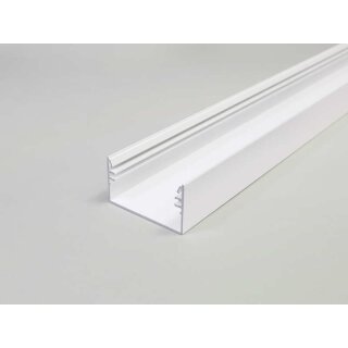 2 Meter LED Alu Profil Aufputz XL 50mm weiß lackiert ohne Abdeckung