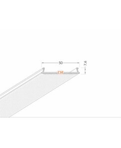 4 Meter Alu Abdeckplatte zu Aufputz XL 50mm weiß lackiert