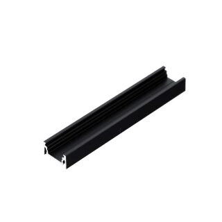 2 Meter LED Aluprofil Aufputz Flach schwarz eloxiert 10mm Serie MM