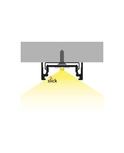 2 Meter LED Aluprofil Aufputz Flach schwarz eloxiert 14mm Serie LL