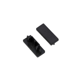 Endkappen 2er Set schwarz für Aufputz Flach Serie LL