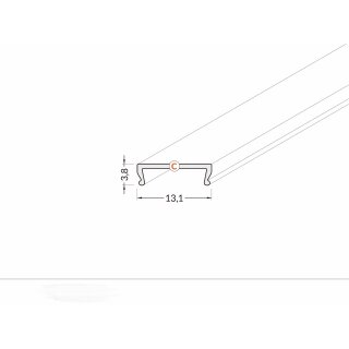 3 Meter Abdeckung (Typ C) KLAR Klickabdeckung Serie M