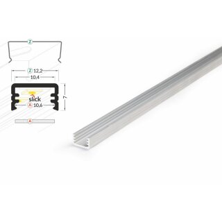 3 Meter LED Aluleiste Aufputz Mini 8mm Serie ECO Rohaluminium