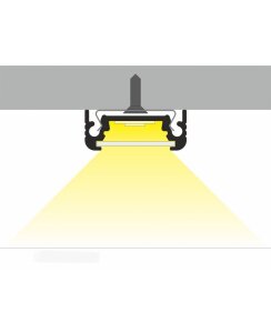 3 Meter LED Aluprofil Aufputz Flach natureloxiert ohne Abdeckung Serie M
