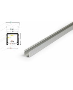 3 Meter LED Alu Profil Aufputz 10mm Serie ECO...