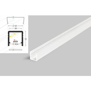 3 Meter LED Alu Profil Aufputz 10mm Serie ECO weiß lackiert