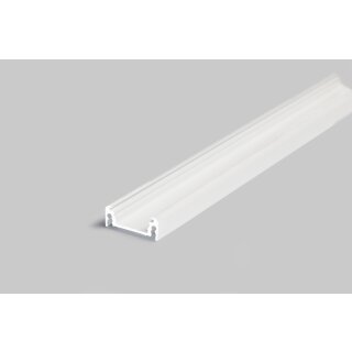 3 Meter LED Profil Aufputz Flach weiss lackiert ohne Abdeckung 14mm Serie L