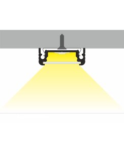 3 Meter LED Profil Aufputz Flach weiss lackiert ohne Abdeckung 14mm Serie L