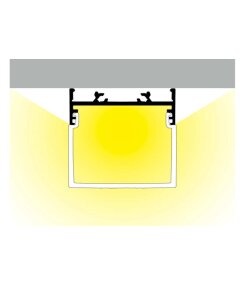3 Meter LED Alu Profil Aufbau breit 01 schwarz eloxiert 30mm Serie Varia