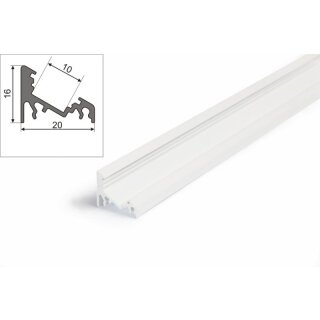 3 Meter LED Aluprofil Corner 30 Grad Weiss lackiert ohne Abdeckung Serie M