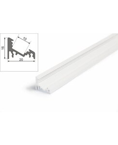 3 Meter LED Aluprofil Corner 30 Grad Weiss lackiert ohne...