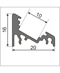 3 Meter LED Aluprofil Corner 30 Grad Weiss lackiert ohne Abdeckung Serie M
