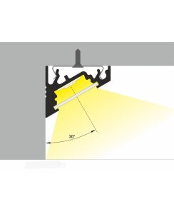 3 Meter LED Aluprofil Corner 30 Grad Weiss lackiert ohne Abdeckung Serie M