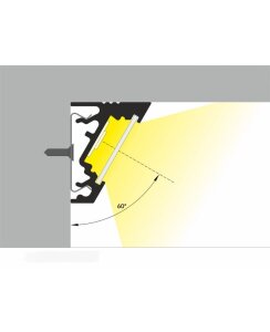 3 Meter LED Aluprofil Corner 30 Grad Weiss lackiert ohne Abdeckung Serie M