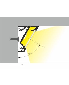 3 Meter LED Profil Corner 30 Grad natureloxiert ohne Abdeckung 14mm Serie L