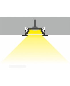 3 Meter LED Aluprofil Einbau Flach natureloxiert ohne Abdeckung Serie M