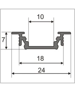 3 Meter LED Aluprofil Einbau Flach weiß lackiert ohne Abdeckung Serie M