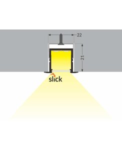 3 Meter LED Alu Profil Einbau 16mm Serie ECO weiß lackiert