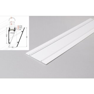 3 Meter LED Profil Wall 10mm -Frontblende weiß lackiert Serie M
