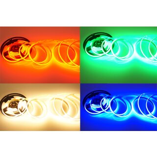 5 Meter LED COB Streifen 24V RGBW Warmweiss (4-1 Chip) 19W & 784 Leds/M IP20