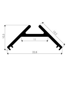 3 Meter LED Aluleiste Corner 45 Grad 11mm Serie Eco Plus...