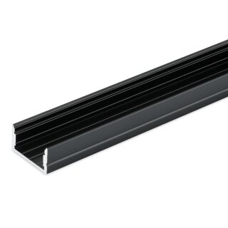4 Meter Alu Profil Aufputz 20mm Serie Eco Plus schwarz