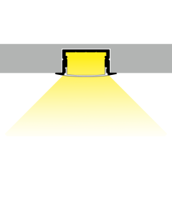 4 Meter Alu Profil Einbau 20mm Serie Eco Plus schwarz