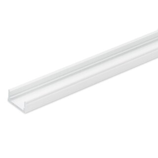 2 Meter Alu Profil Aufputz Flach 12mm Serie Eco Plus weiß