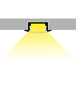 3 Meter Alu Profil Einbau Flach 12mm Serie Eco Plus schwarz