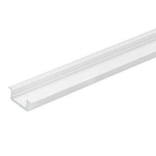 4 Meter Alu Profil Einbau Flach 12mm Serie Eco Plus weiß