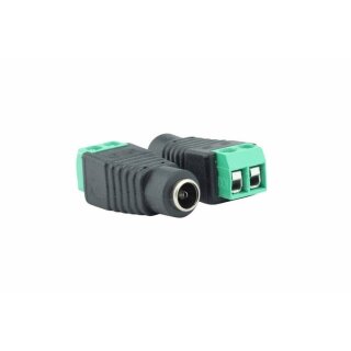 Hohlbuchsenstecker Adapter auf Schraubklemme 2 pol Weiblich für Niedervoltspannung