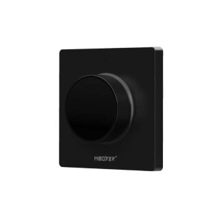 2.4 GHz 1 Zonen Funkdimmer schwarz zur Wandmontage (ohne Empfangseinheit) für einfarbige und Dualweiße LED-Bänder Serie Light