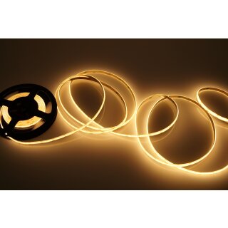 5 Meter COB LED Streifen 12V Warmweiss 3250K 8W & 320 Leds/M IP63