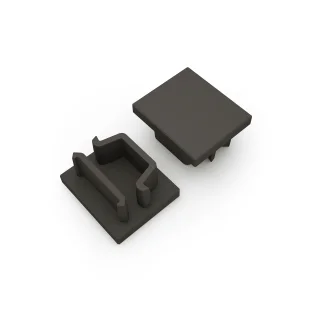 Endkappen 2er Set schwarz für Aufputz 12 MAG Serie AVA