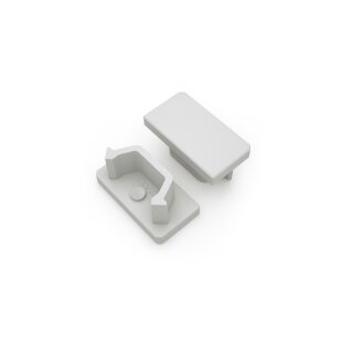 Endkappen 2er Set grau Aufputz flach 12mm Serie AVA