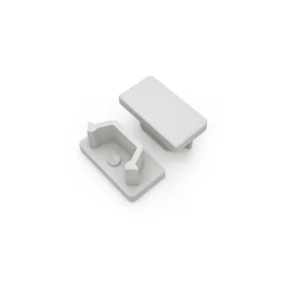 Endkappen 2er Set grau Aufputz flach 12mm Serie AVA
