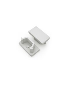 Endkappen 2er Set grau Aufputz flach 12mm Serie AVA