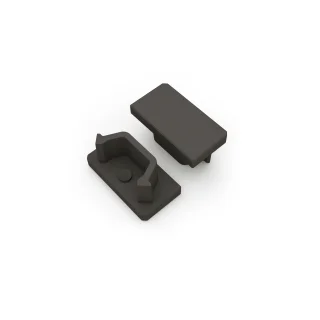 Endkappen 2er Set schwarz Aufputz flach 12mm Serie AVA
