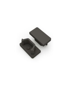 Endkappen 2er Set schwarz Aufputz flach 12mm Serie AVA
