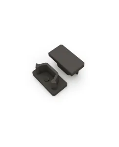 Endkappen 2er Set schwarz Aufputz flach 12mm Serie AVA