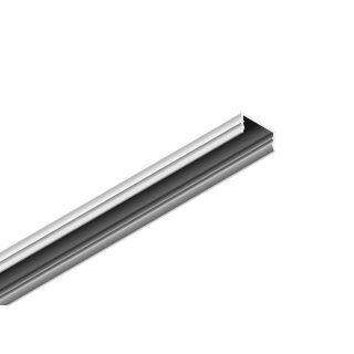 2 Meter LED Aluleiste Aufputz flach Silber 12mm Serie AVA