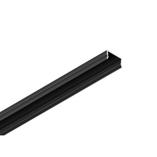 2 Meter LED Aluleiste Aufputz flach schwarz 12mm Serie AVA