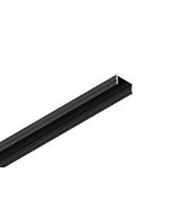2 Meter LED Aluleiste Aufputz flach schwarz 12mm Serie AVA