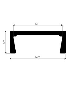 3 Meter LED Möbelprofil 13mm Serie Eco Plus Silber