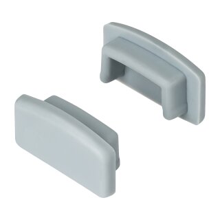 Endkappen 2er Set für Möbelprofil 13mm grau Serie Eco Plus