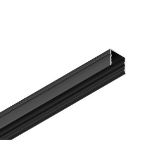 2 Meter LED Aluleiste Aufputz schwarz 12mm Serie AVA