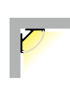 2 Meter LED Aluleiste Corner 45 Grad 21mm Serie Eco Plus Silber