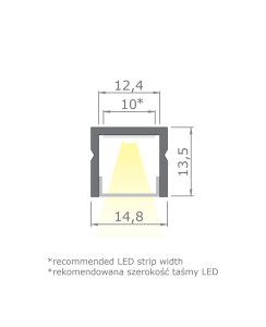 3 Meter LED Aluleiste Aufputz weiß 12mm Serie AVA
